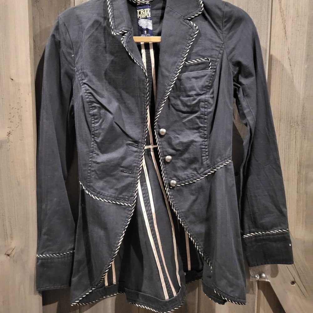 Free People Size 2 Navy Riding Coat